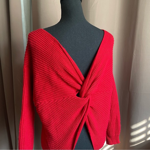 Majorelle Cross Twist Back Sweater Red XS - Picture 11 of 13